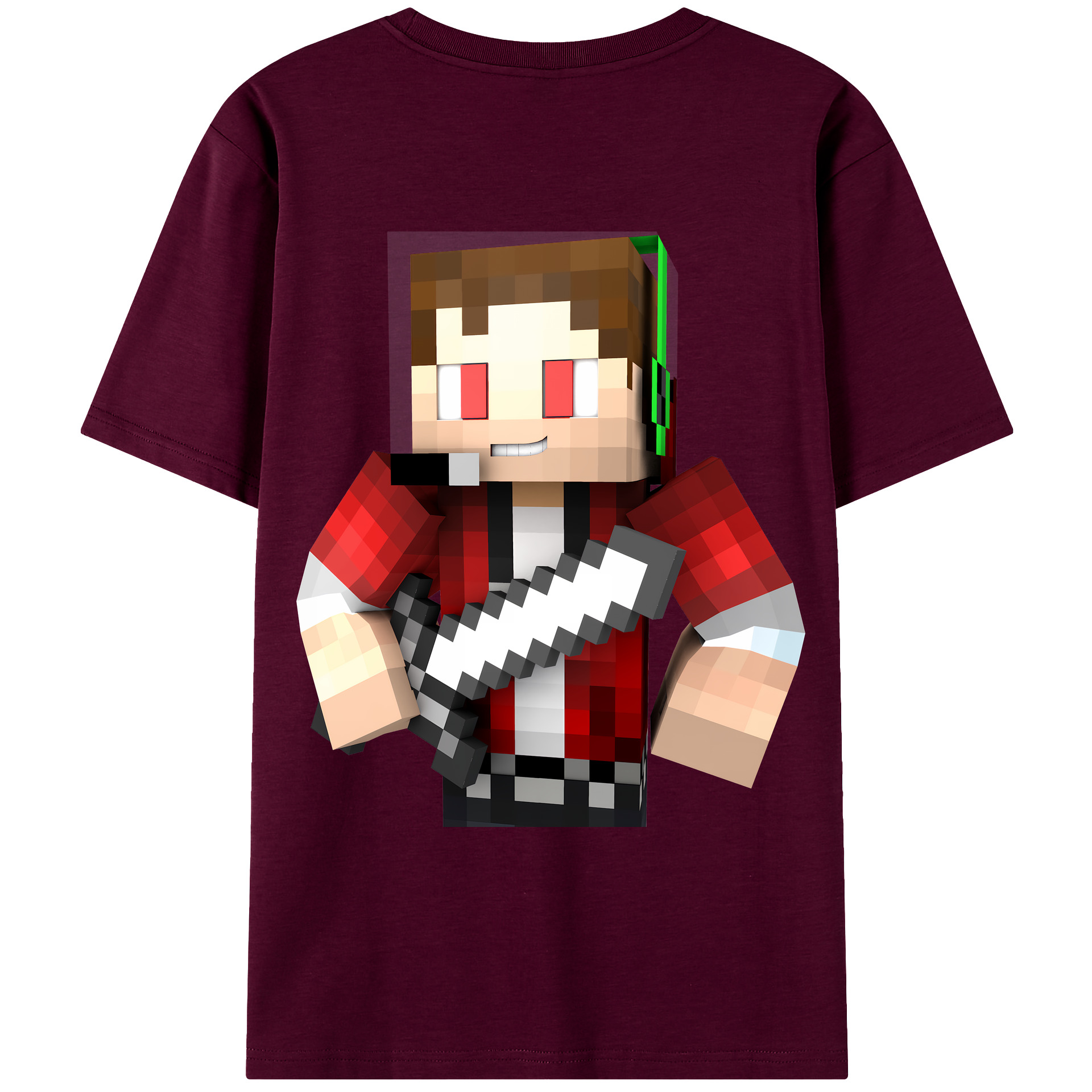 （画像用） マインクラフト ブロックの世界 Minecraft MC Block world レディース半袖Tシャツ(バックプリント)